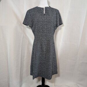 Theory Apalia Tweed Twill Print Crepe A-Line Dress Size 10 Office Career